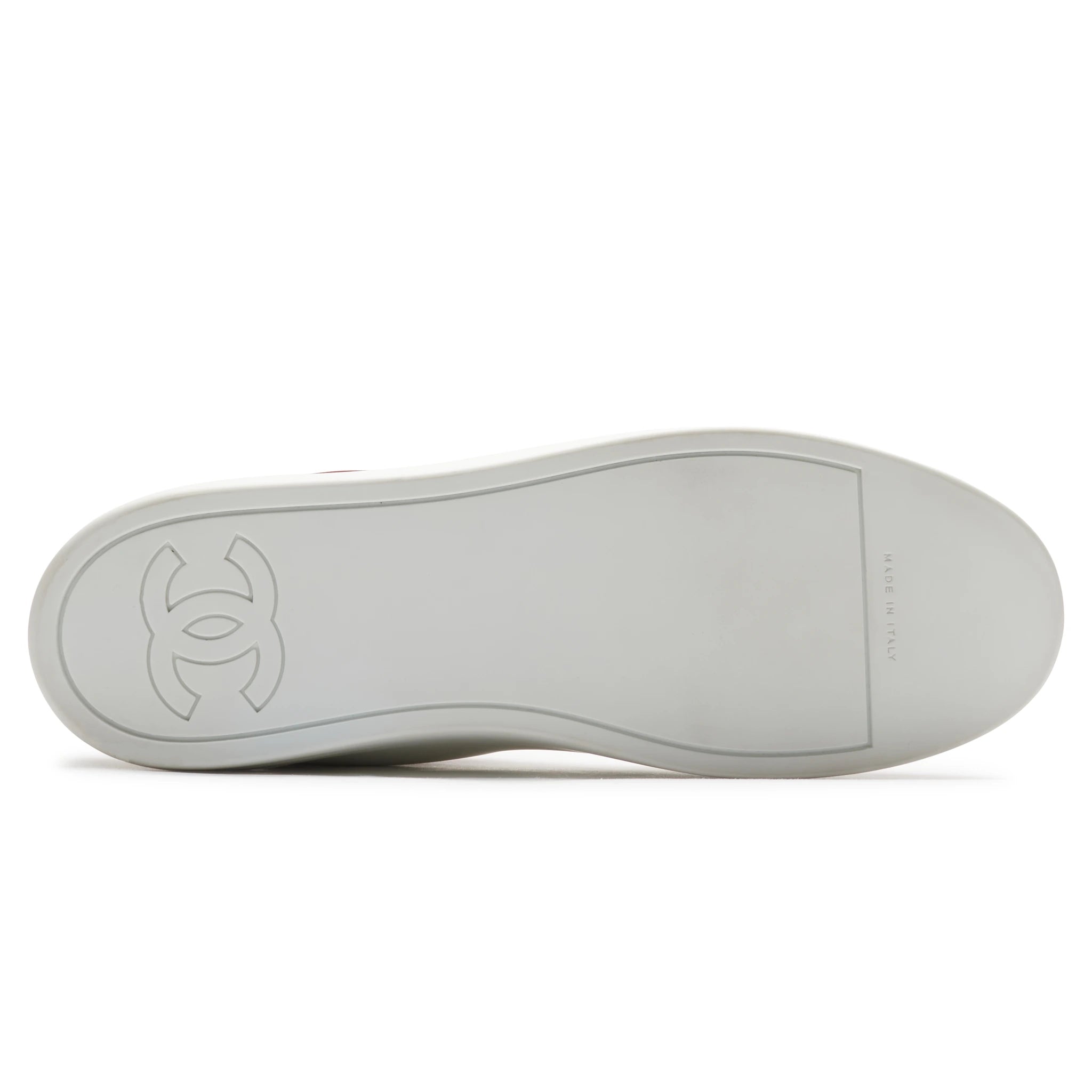 Paste view of Chanel CC High White Red Velvet Sneaker - Preloved